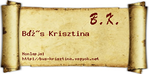 Bús Krisztina névjegykártya