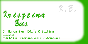 krisztina bus business card